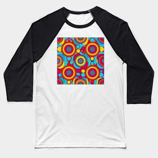 Geometric pattern in retro '80 style Baseball T-Shirt